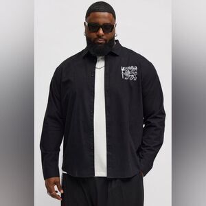 Grand Cut 🎁 Long Sleeve Black & White Button Up Shirt